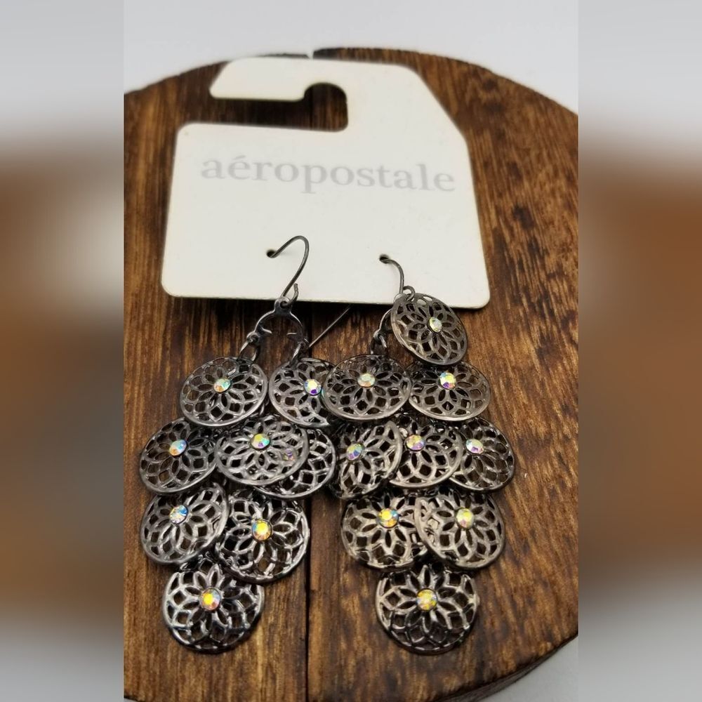 Aeropostale wt Bohemian‎ Aurora borealis crystal dangle earrings E102